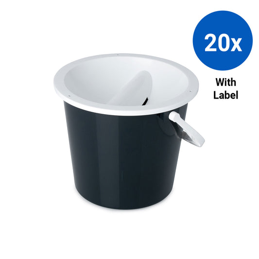 20x Collection Bucket with Labels - Black