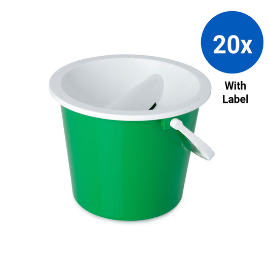 20x Collection Bucket with Labels - Green