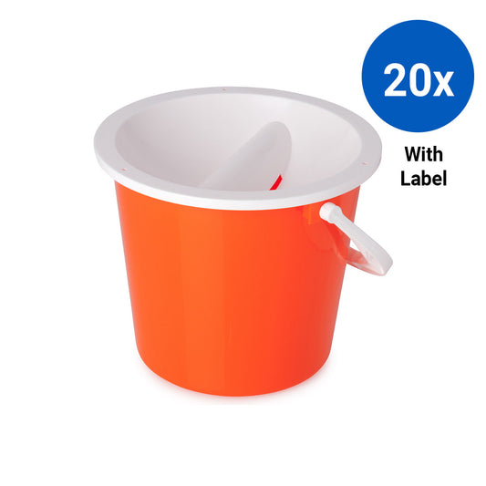 20x Collection Bucket with Labels - Orange