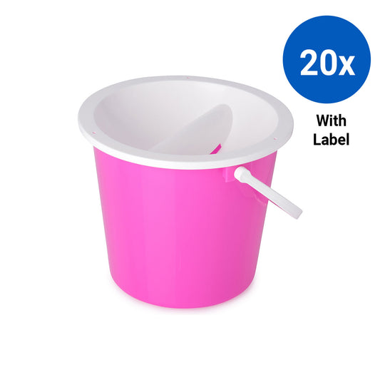 20x Collection Bucket with Labels - Pink
