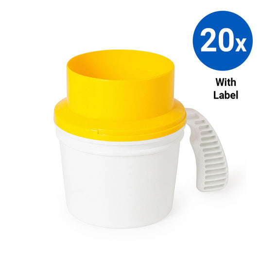 20x Collection Container Base and Quick Drop Lid with Labels - Yellow
