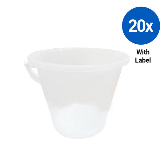 20x Collection Bucket with Labels - Clear