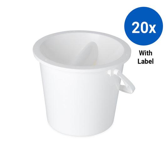 20x Collection Bucket with Labels - White