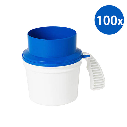 100x Collection Container Base and Quick Drop Lid - Blue