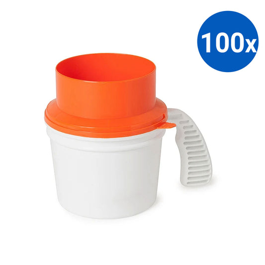 100x Collection Container Base and Quick Drop Lid - Orange
