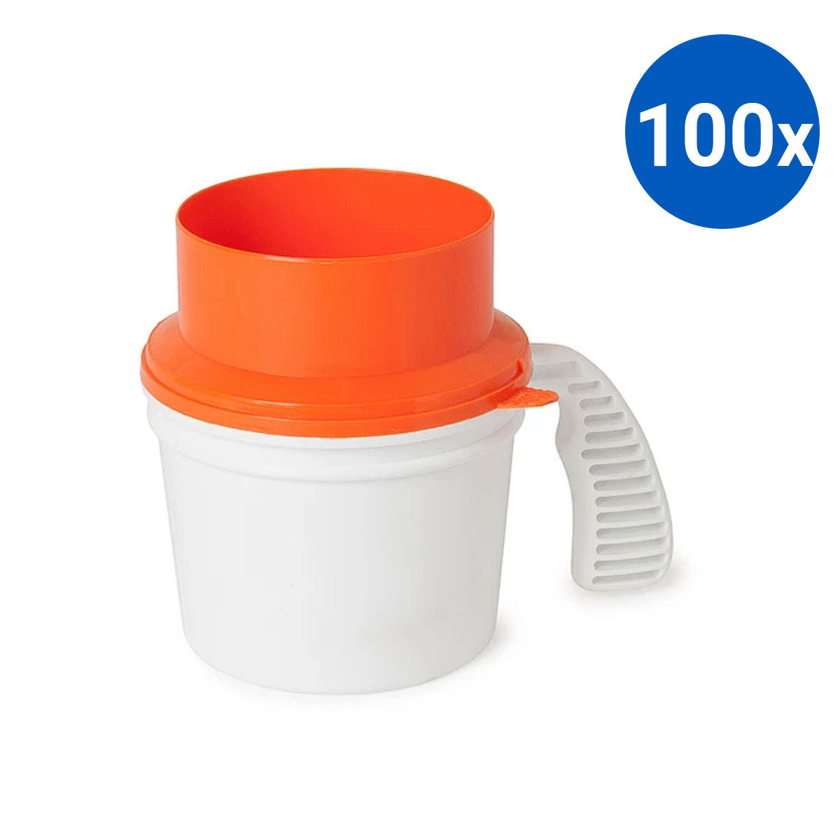 100x Collection Container Base and Quick Drop Lid - Orange