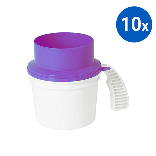 10x Collection Container Base and Quick Drop Lid - Purple