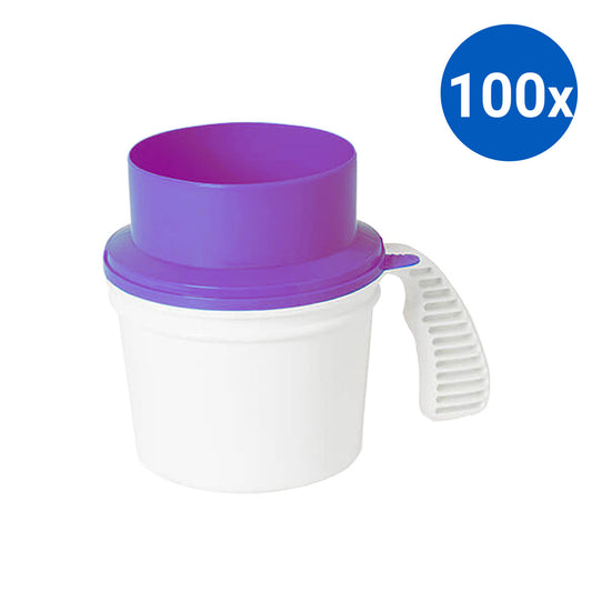 100x Collection Container Base and Quick Drop Lid - Purple