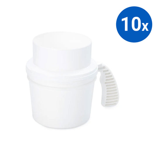 10x Collection Container Base and Quick Drop Lid - White