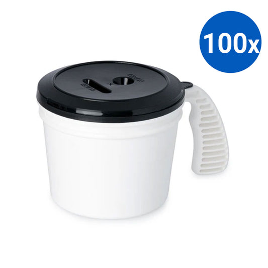 100x Collection Container Base and Standard Lid - Black