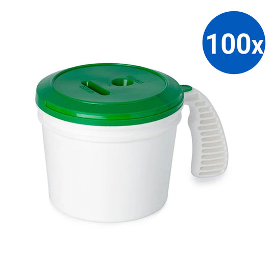 100x Collection Container Base and Standard Lid - Green