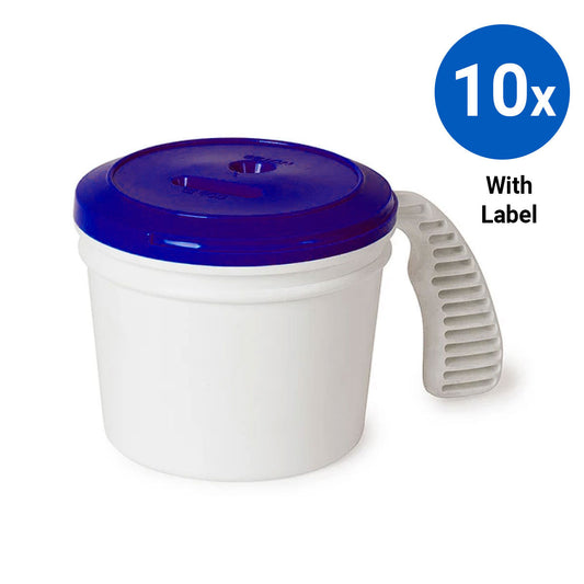 10x Collection Container Base and Standard Lid with Labels - Purple