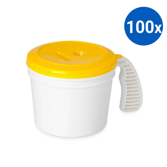 100x Collection Container Base and Standard Lid - Yellow